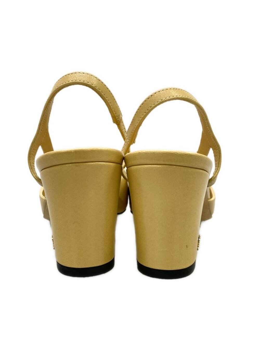 Chanel Sandals 35 C Beige Black Leather - Picture 6 of 13